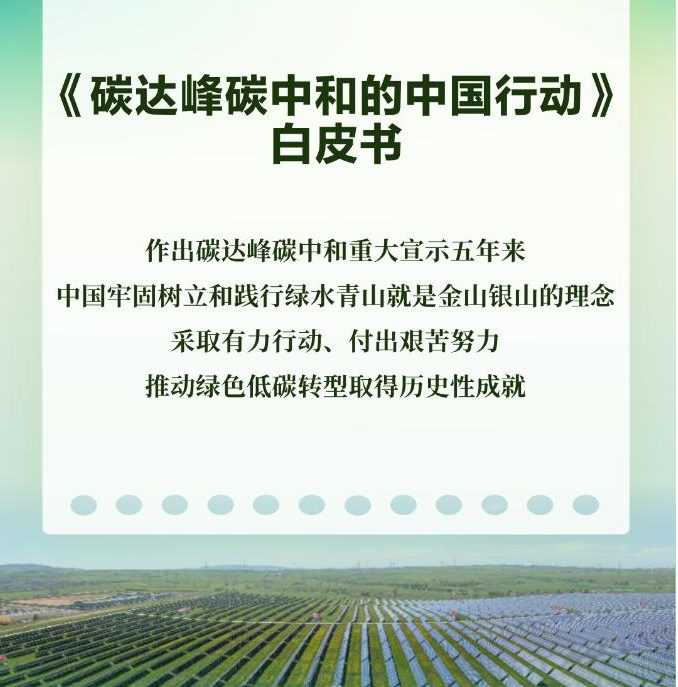 碳达峰碳中和的中国行动白皮书丨国务院新闻办公室发布《碳达峰碳中和的中国行动》白皮书