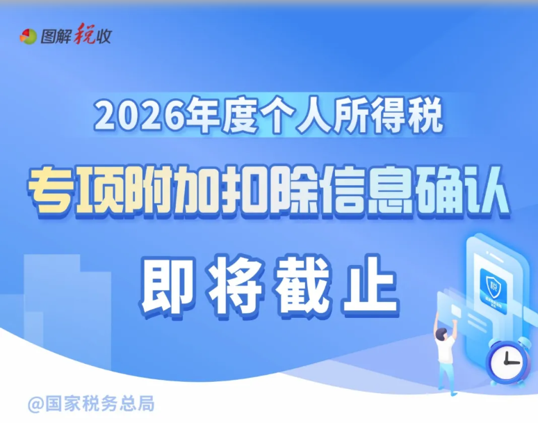 2026年度个人所得税专项附加扣除信息确认即将截止！如何操作？一图了解