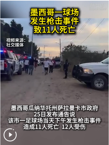 墨西哥一球场发生枪击事件致11人死亡