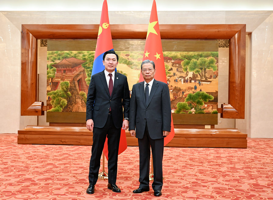 赵乐际会见蒙古人民党代表团