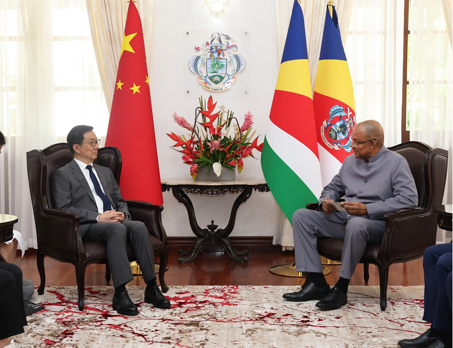 韩正访问塞舌尔