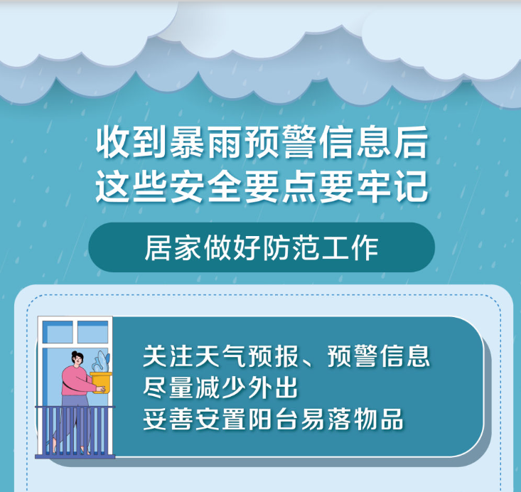 收到暴雨预警信息后 这些安全要点要牢记