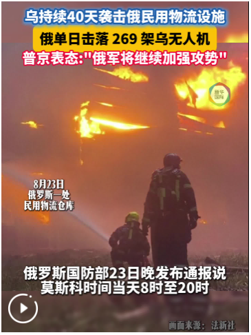 俄国防部：击落269架乌克兰无人机