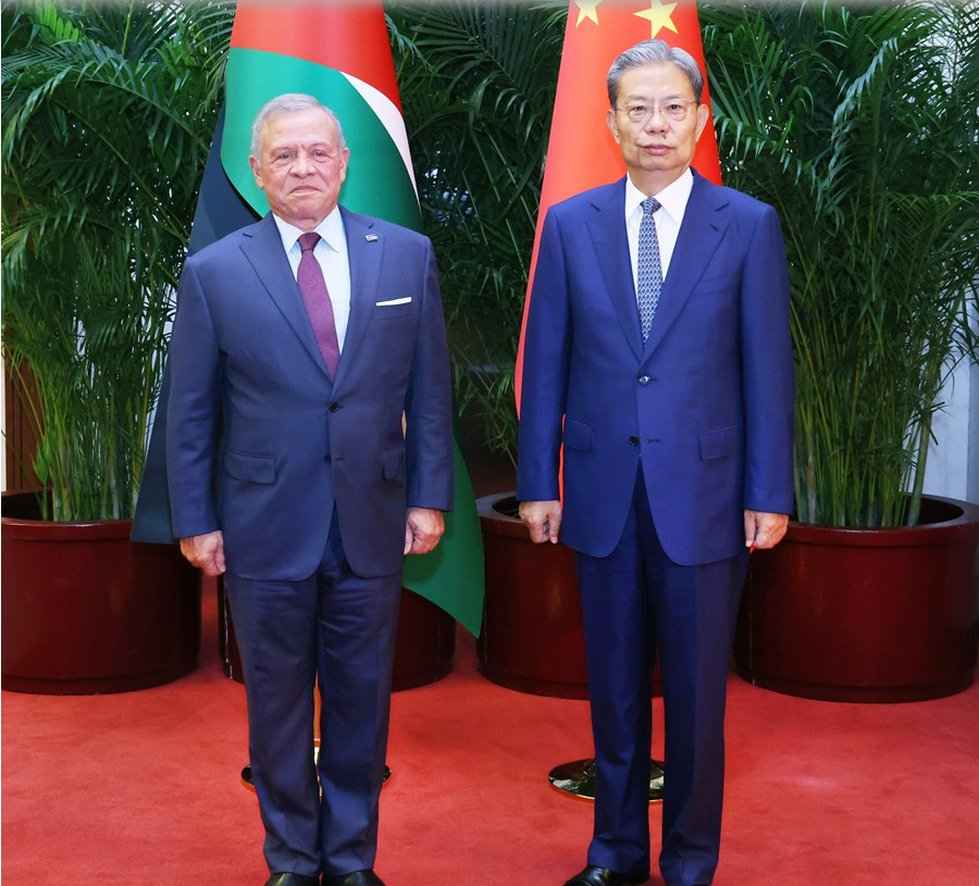 赵乐际会见约旦国王阿卜杜拉二世